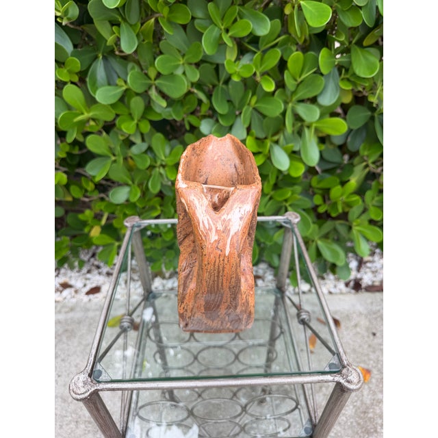 Vintage Signed Sculptural Studio Pottery Pitcher For Sale - Image 4 of 10