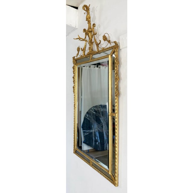 Traditional Substantial Vintage NeoClassical Regency Style Wall Mirror For Sale - Image 3 of 9