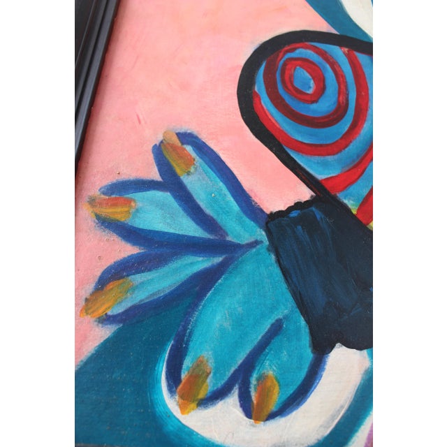 Mid-Century Modern Composition, Oil Painting, 1950s, Framed For Sale - Image 12 of 14