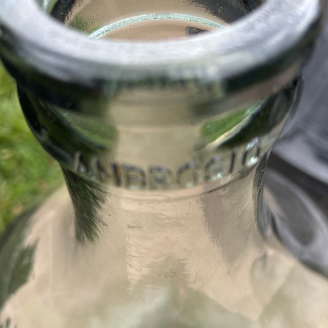 Mid 20th Century Original Ambrosio Three-Piece Glass 14 Gallons Demijohn & Carboys in a Plastic Basket Italy For Sale In Chicago - Image 6 of 12