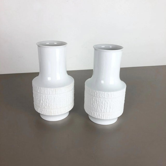 Op art porcelain vase set of 2 producer: thomas, germany designer: richard scharrer decade: 1970s description: this...