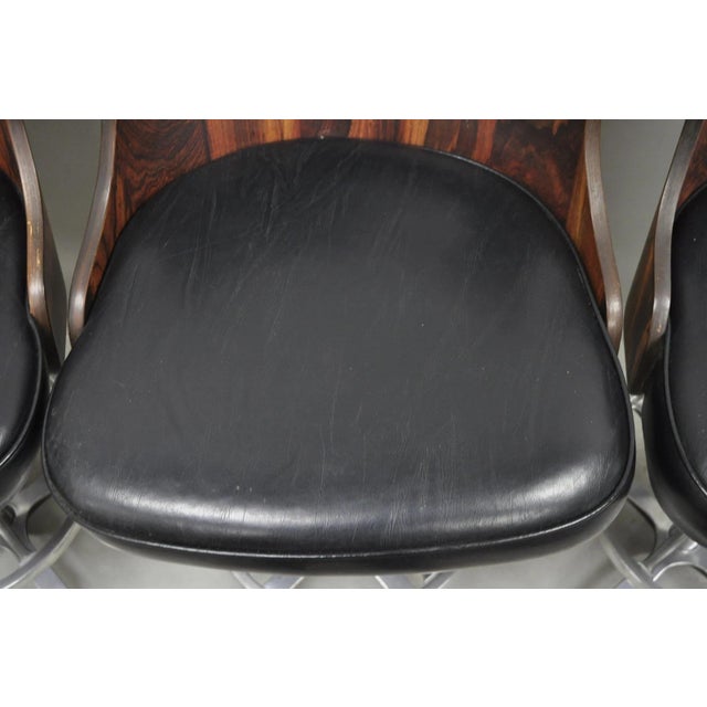 Vintage Daystrom Mid Century Modern Faux Rosewood Laminate Barstools - Set of 4 For Sale - Image 10 of 18