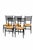 Set of 5 Italian ladder-back dining chairs dating to the 1960s. The chairs feature slender black-painted wood frames with...