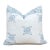Large 24" White & Blue Jaipur Blockprint Linen Pillow Cover For Sale