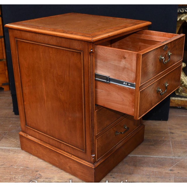 Regency Walnut Filing Cabinet or Chest Drawers For Sale - Image 4 of 8