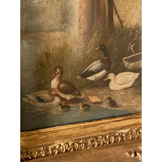 Birds by the Water's Edge, 1800s, Oil on Board, Framed For Sale - Image 5 of 6