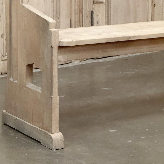 Wood 19th Century Gothic Revival Stripped Oak Church Bench For Sale - Image 7 of 18