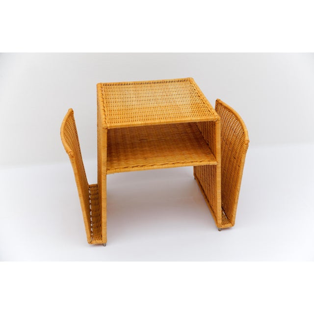 Italian Rattan Side Table and Magazine Rack, 1970s For Sale - Image 10 of 13