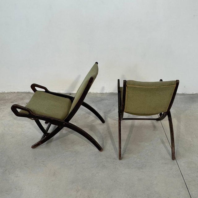 Vintage Ninfea Folding Armchairs by Gio Ponti for Fratelli Reguitti, 1950s, Set of 2, in Very Good conditions. Designed...