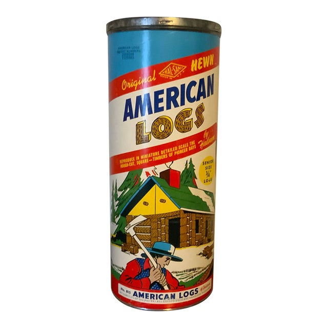 Vintage 1950s Halsam “Original Hewn” American Logs Set No. 815 - Complete & Instructions For Sale