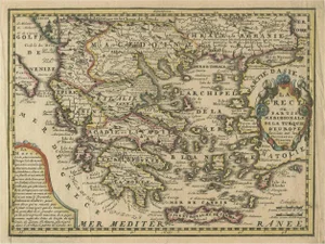Antique Map of Greece and Part of Turkey