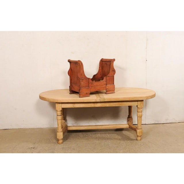 Brown Antique Swedish Wood-Carved Sleigh Dog Bed For Sale - Image 8 of 11