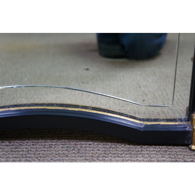 Antique Egyptian Revival Black & Gold Etched Arched Vanity Mirror Venetian 40" For Sale - Image 11 of 16