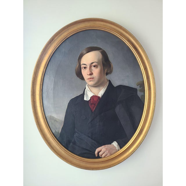 Antique 19th Century Oil Painting Portrait of a Man For Sale - Image 15 of 17