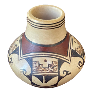 Native American Hopi Tewa Miniature Polychrome Clay Sikyatkirevival Pot