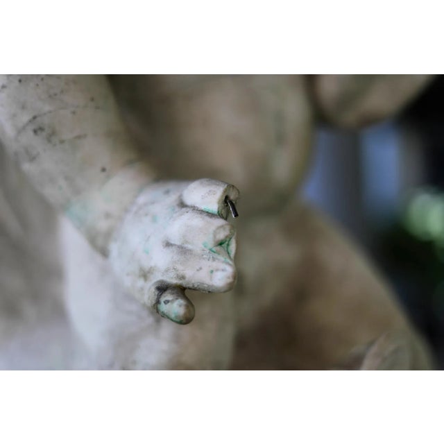 Antique Italian Carved Marble Fountain Depicting Putti Wrestling a Dolphin For Sale - Image 10 of 13