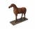 Antique Americana, folk art horse figure on wooden base. Mohair coat with straw fill, wooden feet and muzzle with glass...