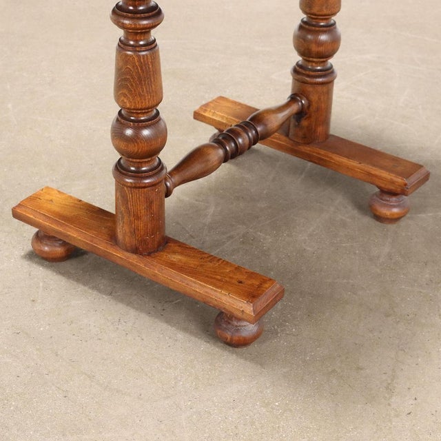 Antique Bedside Table in Beech and Walnut For Sale - Image 6 of 10