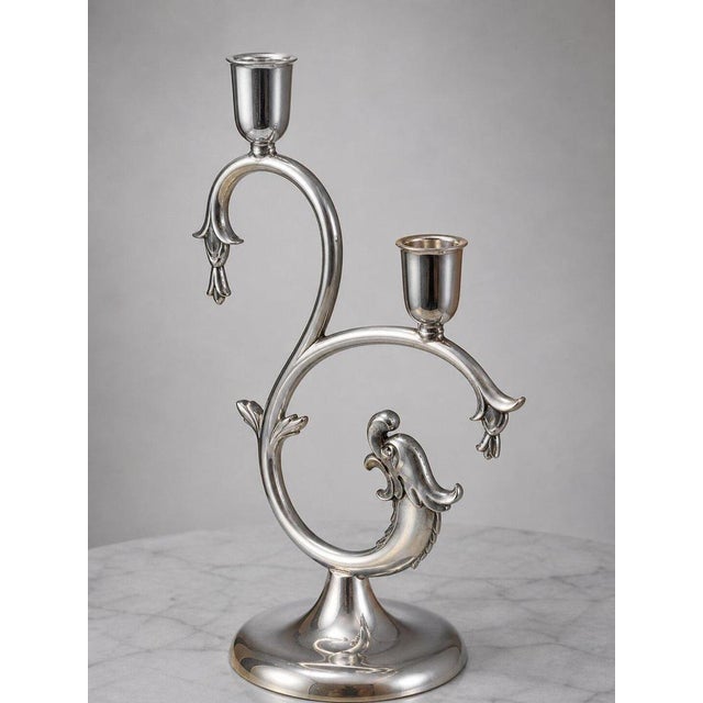 1930s Pewter Candleholders from Svenskt Tenn, Sweden, 1931, Set of 2 For Sale - Image 5 of 9