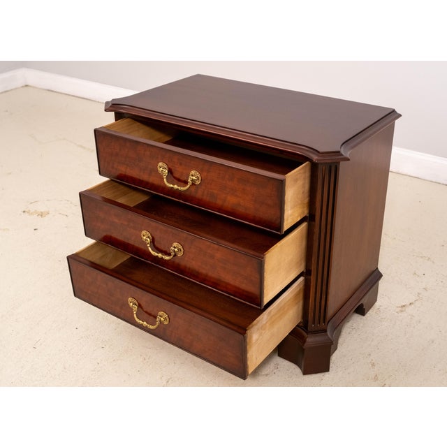 Chippendale Henredon Three Drawer Mahogany Nightstand Chest For Sale - Image 3 of 16
