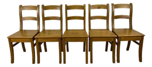 Country French Provincial Style Wooden Dining Chairs, Set of 5