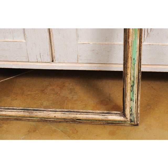 Wood Italian 18th Century Green and Cream Painted Wooden Rectangular Frame For Sale - Image 7 of 12