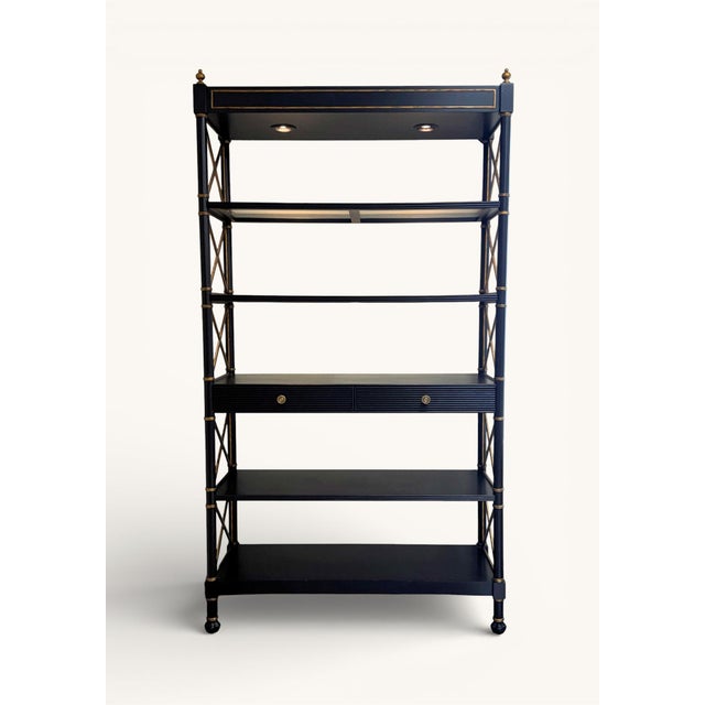 Traditional Sherrill Lighted Regency Etagere For Sale - Image 3 of 16