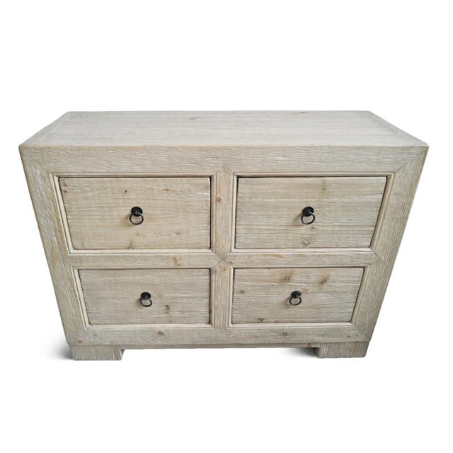 Beautiful weathered salvaged pine wood four drawer dresser. Natural wood finish with beautiful inherent knots, cracks, and...