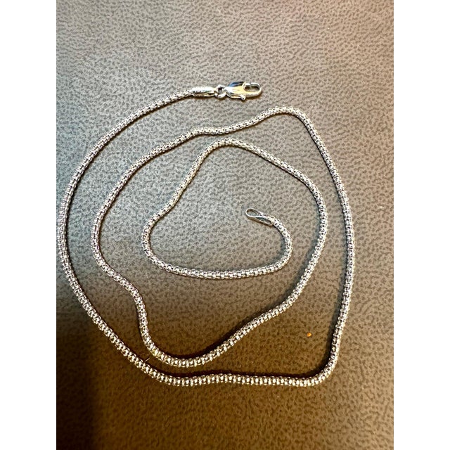 Vintage Unisex 14kt White Gold 17 Inch long Chain 1.6 mm, Italian , 3.8 gm For Sale - Image 10 of 18