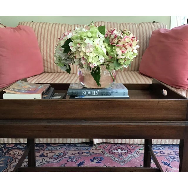 Vintage Lace Edge Depression Pink Glass Flower Bowl For Sale - Image 9 of 12