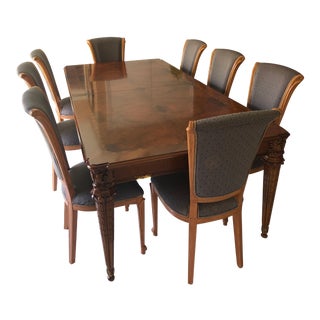 Art Nouveau Dining Table & 8 Chairs For Sale