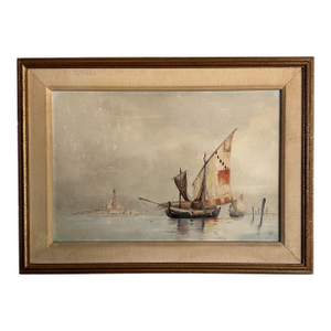 Antique Watercolor Seascape by Maybelle Bayley Copp; Signed Late 1800s Painting