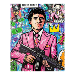 Jozza, Al Pacino Scarface, Original Painting on Canvas, 30x24 Inches Stretched, 2025