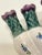 Ceramic Vintage French Country Floral Painted Tulipiere Ceramic Vase, Purple & Green For Sale - Image 7 of 12