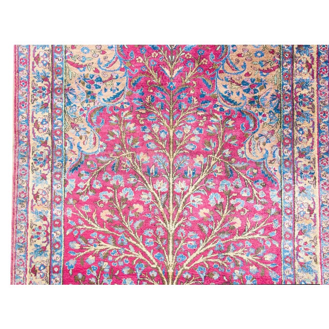Early 20th Century Persian Qum Silk Prayer Rug For Sale - Image 9 of 15
