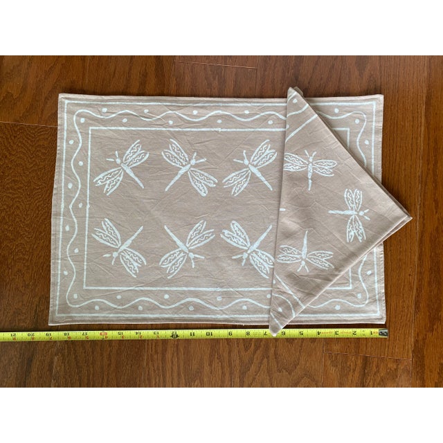 New Dragonfly Design Cotton Placemats & Matching Napkins Set of 6