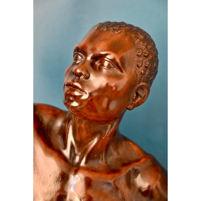 Beige Italian Artist, Very Large Nude Sculpture of a Young Man, 1920s-1940s, Wood For Sale - Image 8 of 18