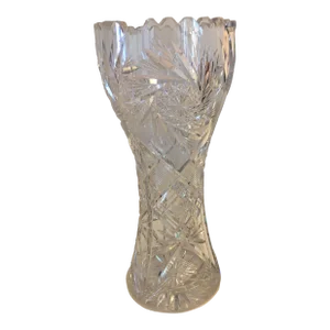 Vintage Mid 20th Century Crystal Cut Glass Vase