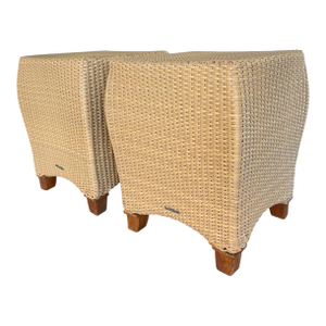 Brown Jordan Fusion Side Tables, a Pair, High End Outdoor End Tables, Patio Furniture, Resin Weave