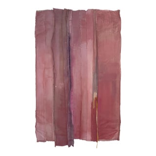"Good Night Kiss" Salvaged Materials Wall Sculpture Color Field Painting in Shades of Nantucket Red For Sale