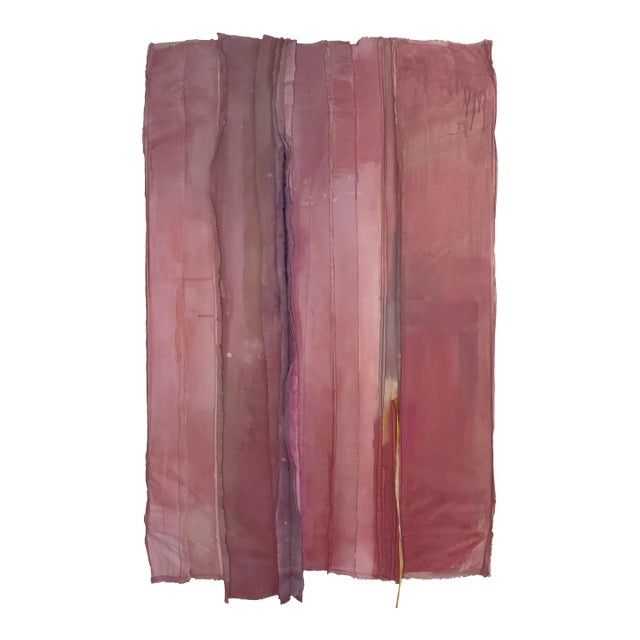"Good Night Kiss" Salvaged Materials Wall Sculpture Color Field Painting in Shades of Nantucket Red For Sale