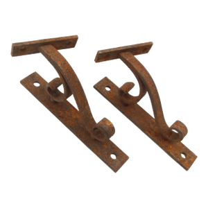 Pair of Mid 20th Century Tilted Cast Iron Wall Brackets