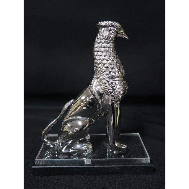 2010s Wildwood Griffin Chrome on Marble Bases Bookends - a Pair For Sale - Image 5 of 12