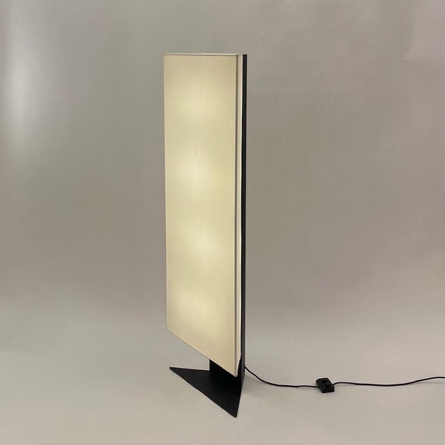 Accademia Floor Lamp in Black Structured Steel and White Jersey Fabric by Cini Boeri for Artemide, Italy, 1978 For Sale - Image 15 of 15