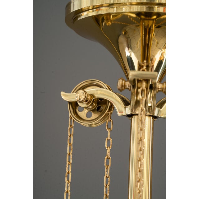 Art Deco Adjustable Chandelier with Opal Glass Shades, Vienna, 1920s For Sale - Image 11 of 18