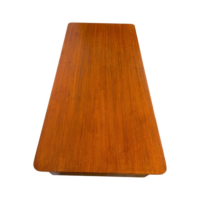 Vintage Mid Century Modern Danish Teak Executive Desk With Rear Bookshelf. For Sale - Image 13 of 13
