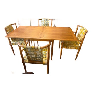 Tomlinson of High Point Dining Set, 4 Armchairs & Expandable Table, Patented 1957 For Sale