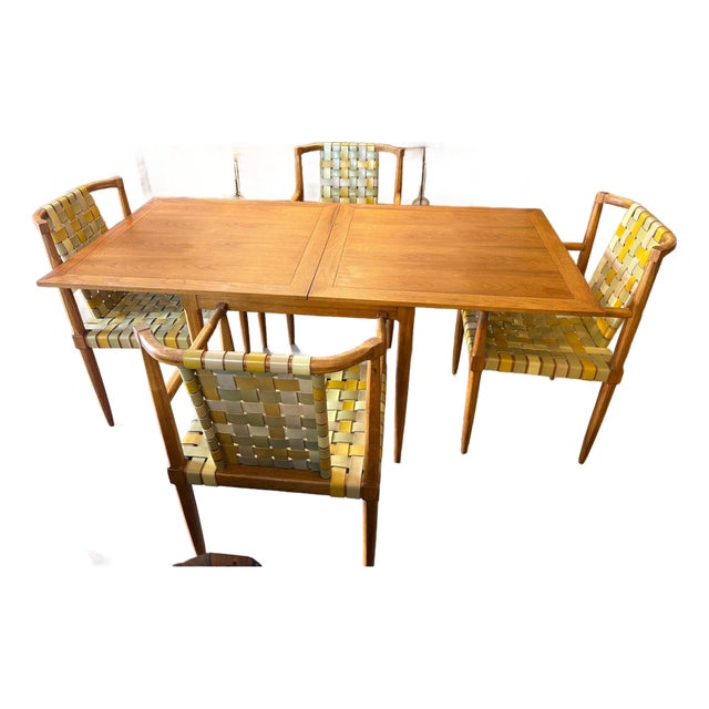 Tomlinson of High Point Dining Set, 4 Armchairs & Expandable Table, Patented 1957 For Sale