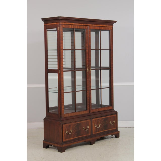 Henkel Harris Henkel Harris Model 2303 Double Door Mahogany Display Cabinet For Sale - Image 4 of 18