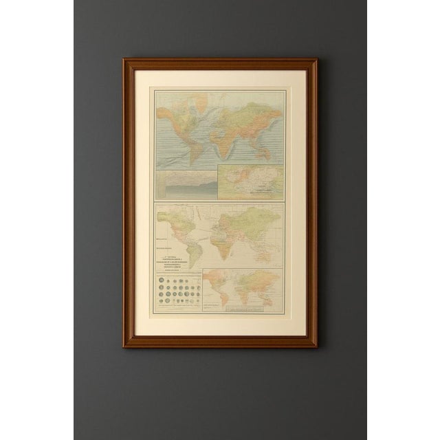 Antique Charts of the World – Physical Features and Ethnographical Map, 1884 : This fascinating double plate from the New...